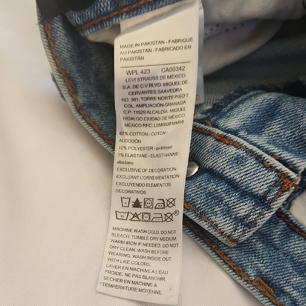 Levi Strauss Boys Kids Blue Skinny Jeans Size 18 - Picture 14 of 16